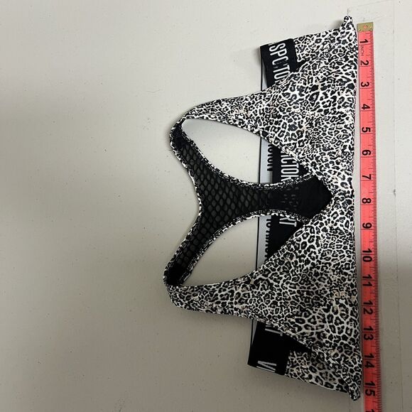 Victoria Sport Leopard Print Sports Bra XS Mesh Racerback Pullover Athleisure - Picture 6 of 7